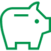 Icon of a piggy bank