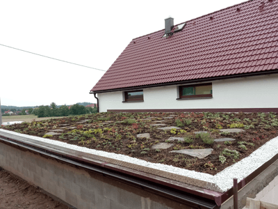 Showcase of green roof realization in Pozdatín