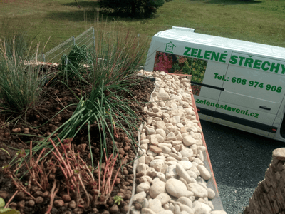 Ukázka realizace zelené střechy v Načeradci